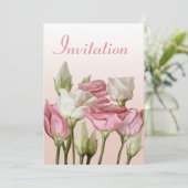 白とピンクの水カラーバラ結婚式招待状 招待状 (スタンド正面)