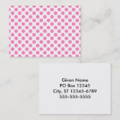 白とピンクの水玉模様 名刺 (正面/裏面)