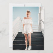 白とピンクの波状曲線モダン30th誕生日パーティー 招待状 (裏面)