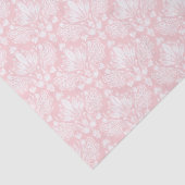 白とピンクの淡い色のフローラエレガントマスクのパターン 薄葉紙 (詳細)
