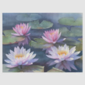 白とピンクの睡蓮の切り離し 薄葉紙 (正面)