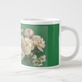 白とピンクの芍薬のモノグラム 名前入り ジャンボコーヒーマグカップ (右)