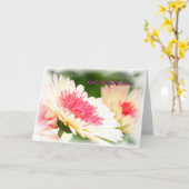 白とピンクの花がよく切り札に カード (黄色い花)