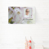 白とピンクの花のお祝い葬式 横断幕 (インサイチュ)