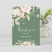 白とピンクの花の感謝カード サンキューカード (スタンド正面)