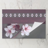 白とピンクの花びらを梅の紙のプレースマットで ペーパーパッド (折り畳み)