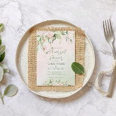 白とピンクの花リハーサルディナー招待状 招待状