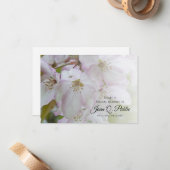 白とピンクの花共有追悼式 ノートカード (正面/裏面インサイチュ)