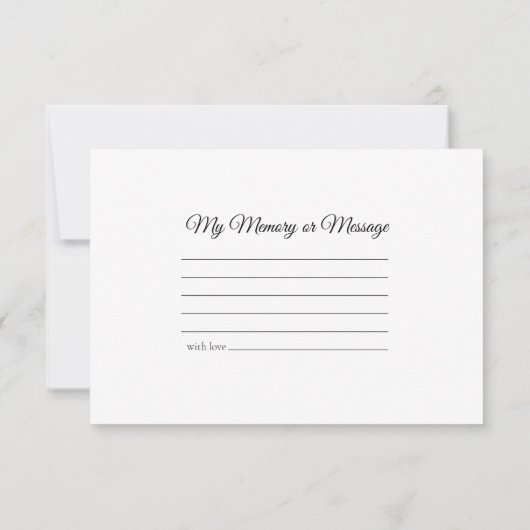 白とピンクの花共有追悼式 ノートカード (裏面)