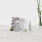 白とピンクの花葬式悔やみや弔慰ありがとう サンキューカード (正面)