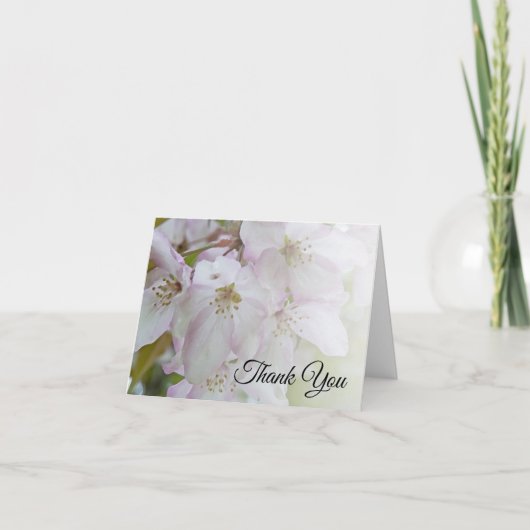 白とピンクの花葬式悔やみや弔慰ありがとう サンキューカード (正面)