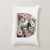 白とピンクの花 アクセントクッション (裏面(縦))