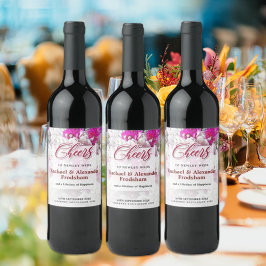 白とピンクの赤ワインラベル ワインラベル