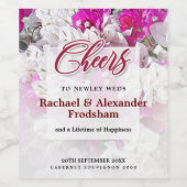 白とピンクの赤ワインラベル ワインラベル (シングルラベル)