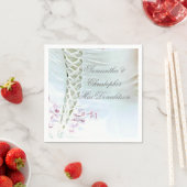 白とピンク結婚のドレス スタンダードカクテルナプキン (インサイチュ)