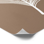 白とピーチピーコックフェザーオンタウペータン ポスター (角)