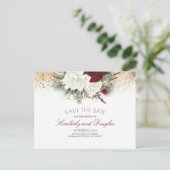 白とブルゴーニュの赤のフローラ日付を保存 案内ポストカード (スタンド正面)