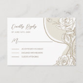 白とベージュのバラ エンクロージャーカード (正面)