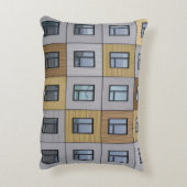 白とベージュの建物ウィンドウ アクセントクッション (裏面(縦))
