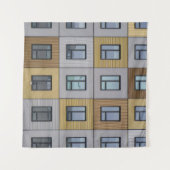 白とベージュの建物ウィンドウ タペストリー (正面(横))