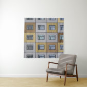 白とベージュの建物ウィンドウ タペストリー (インサイチュ(横))