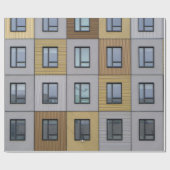 白とベージュの建物ウィンドウ ラッピングペーパー (フラット)