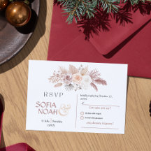 白とベージュの水彩花のミニマルウェディング