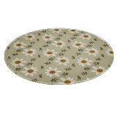 白とベージュの装飾フローラ カッティングボード (角)