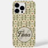 白とベージュの装飾フローラ パーソナライズされた Case-Mate iPhoneケース (裏面)