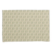 白とベージュの装飾フローラ 枕カバー (正面右)