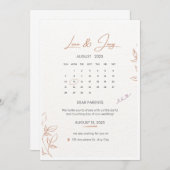 白とベージュミニマルのカ結婚レンダー 招待状 (正面/裏面)