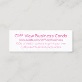 白とホットピンクの水玉模様 スキニー名刺 (裏面)