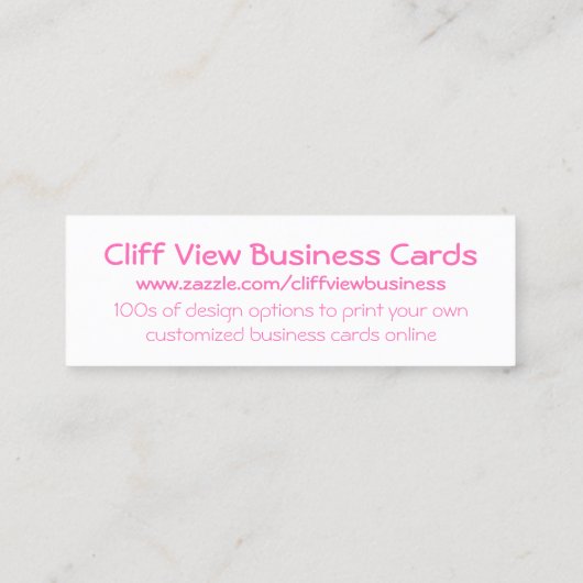 白とホットピンクの水玉模様 スキニー名刺 (裏面)