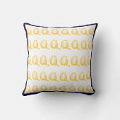 白とマスタードの黄色い猫モダン枕 クッション (裏面)