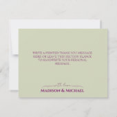 白とマゼンタの蘭の絵の感謝カード サンキューカード (裏面)