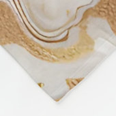 白とマットの金ゴールド大理石テクスチャ背景デザイン フリースブランケット (角)