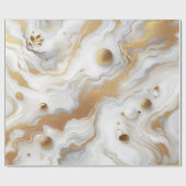 白とマットの金ゴールド大理石テクスチャ背景デザイン ラッピングペーパー (フラット)