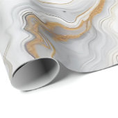 白とマットの金ゴールド大理石テクスチャ背景デザイン ラッピングペーパー (ロールコーナー)
