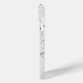 白とモダン金ゴールドの丸紋付きモノグラム Case-Mate iPhoneケース (裏面 / 左)