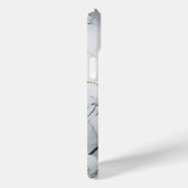 白とモダン金ゴールドの丸紋付きモノグラム Case-Mate iPhoneケース (裏面 / 右)