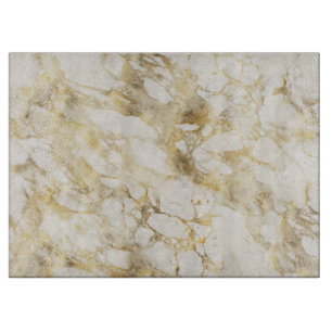 白とモダン金ゴールドの大理石のパターン カッティングボード