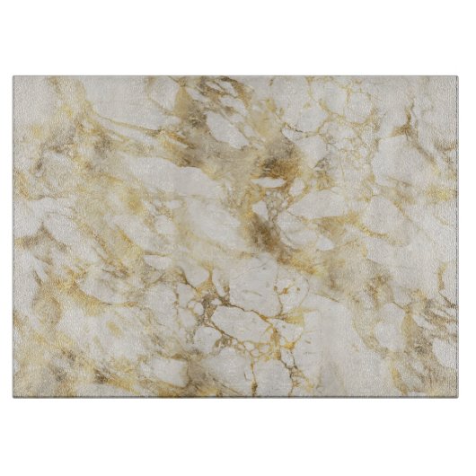白とモダン金ゴールドの大理石のパターン カッティングボード (正面)