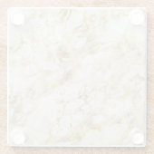 白とモダン金ゴールドの大理石のパターン ガラスコースター (裏面)