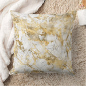 白とモダン金ゴールドの大理石のパターン クッション (ブランケット)