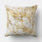 白とモダン金ゴールドの大理石のパターン クッション (正面)