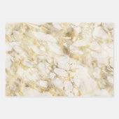 白とモダン金ゴールドの大理石のパターン ラッピングペーパーシート (正面3)