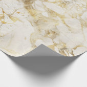 白とモダン金ゴールドの大理石のパターン ラッピングペーパー (角)