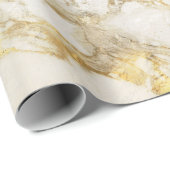白とモダン金ゴールドの大理石のパターン ラッピングペーパー (ロールコーナー)