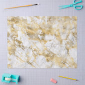 白とモダン金ゴールドの大理石のパターン 薄葉紙 (クラフト)