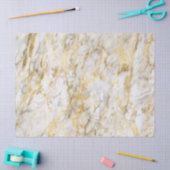 白とモダン金ゴールドの大理石のパターン 薄葉紙 (クラフト)